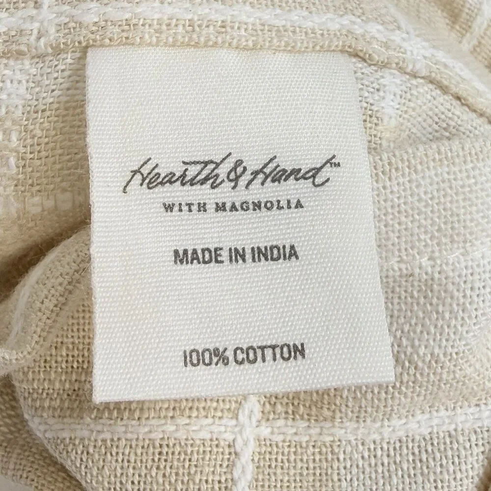 Hearth & Hand With Magnolia 8 Piece Woven Napkin Ring & Cotton Napkin 4 Pc Set